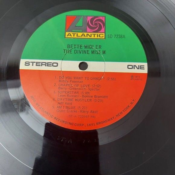 The Divine Miss M by Bette Midler LP Vinyl Record 1972 Atlantic SD 7238 - Picture 7 of 9